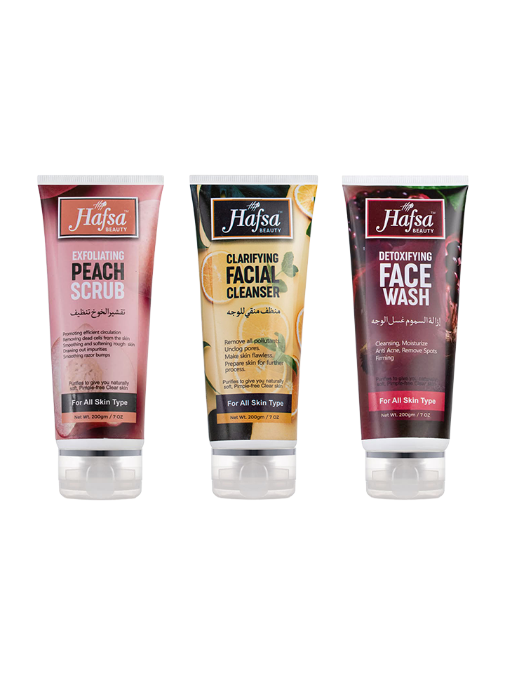 Hafsa Beauty Skin Deep Bundle (Cleanser + Face Wash + Scrub)