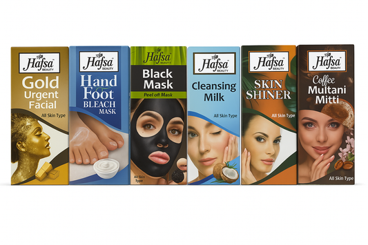 Skin Shiner + Cleansing Milk + Coffee Mitti + Black Mask + H&F Bleach + Golden Urgent Facial Set