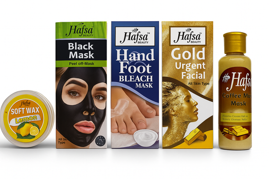 Black Mask + Gold Urgent Facial + H&F Bleach + Lemon Wax 100ml + Multani Mitti 150gm Set