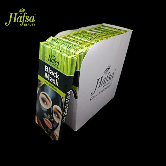 HAFSA BEAUTY BLACK MASK (Pack of 6) 25GM