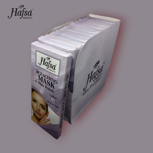 HAFSA BEAUTY BLEACHING+MASK+SKIN POLISH (Pack of 6) 25GM