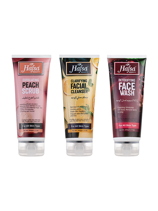 Hafsa Beauty Skin Deep Bundle (Cleanser + Face Wash + Scrub)