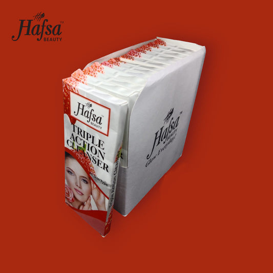 HAFSA BEAUTY TRIPLE ACTION CLEANSER (Pack of 6) 25GM