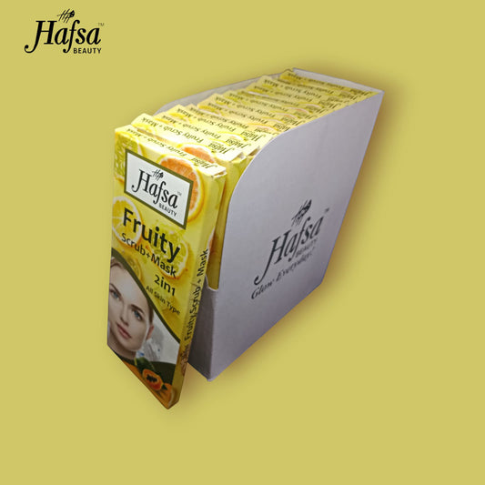 HAFSA BEAUTY FRUITY SCRUB+MASK 2NI1 (Pack of 6) 25GM